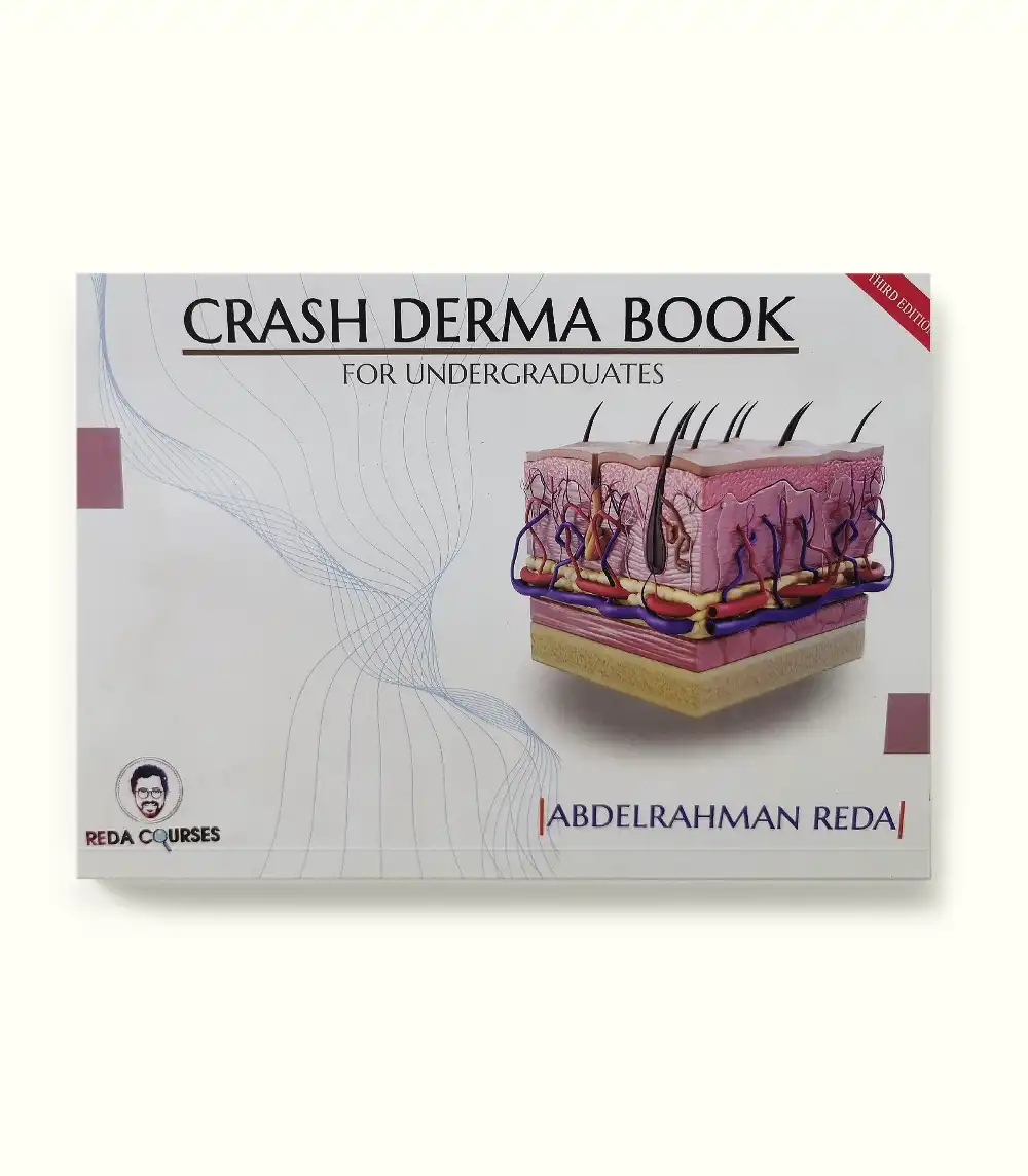 Dermatology Crash Book book cover Crash Derma for Undergraduates book cover by Abdelrahman Reda