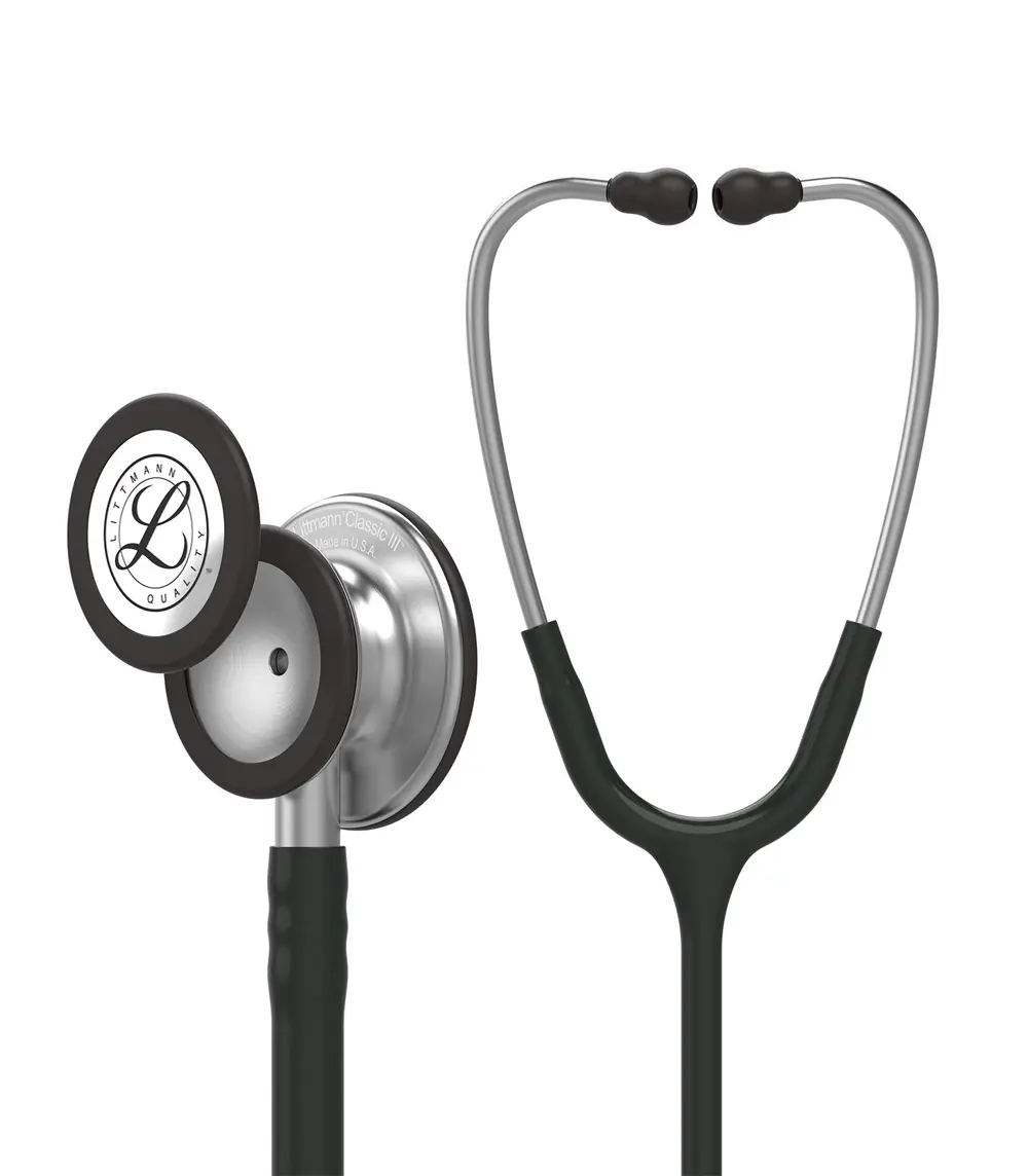Littmann Classic III Stethoscope front view Littmann Classic 3 stethoscope black dual-sided chestpiece