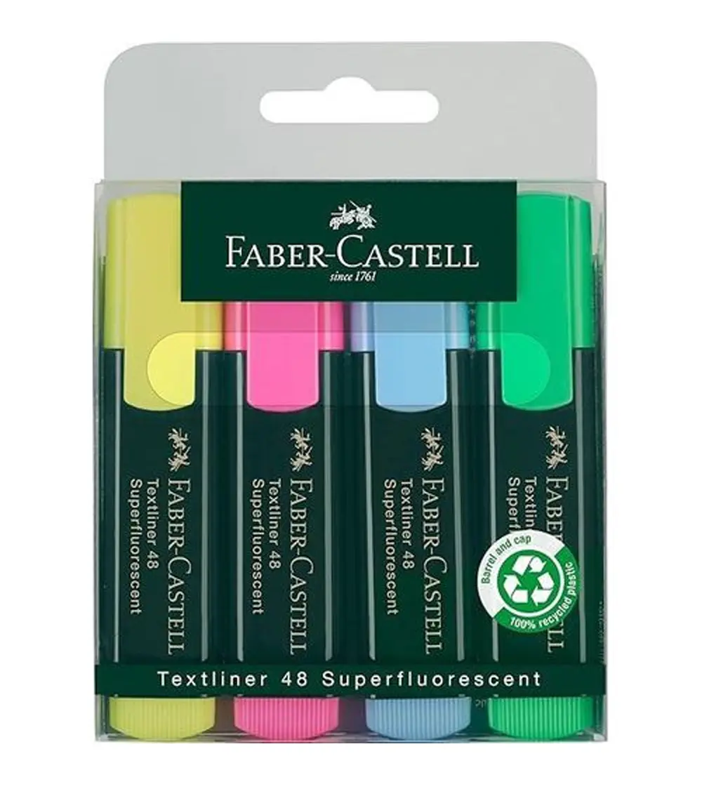 ١٢٤٣٥٦٥٧٦٤٦٣٢ FABER-CASTELL Highlighter Pen Set of 4 Colors - Image 1
