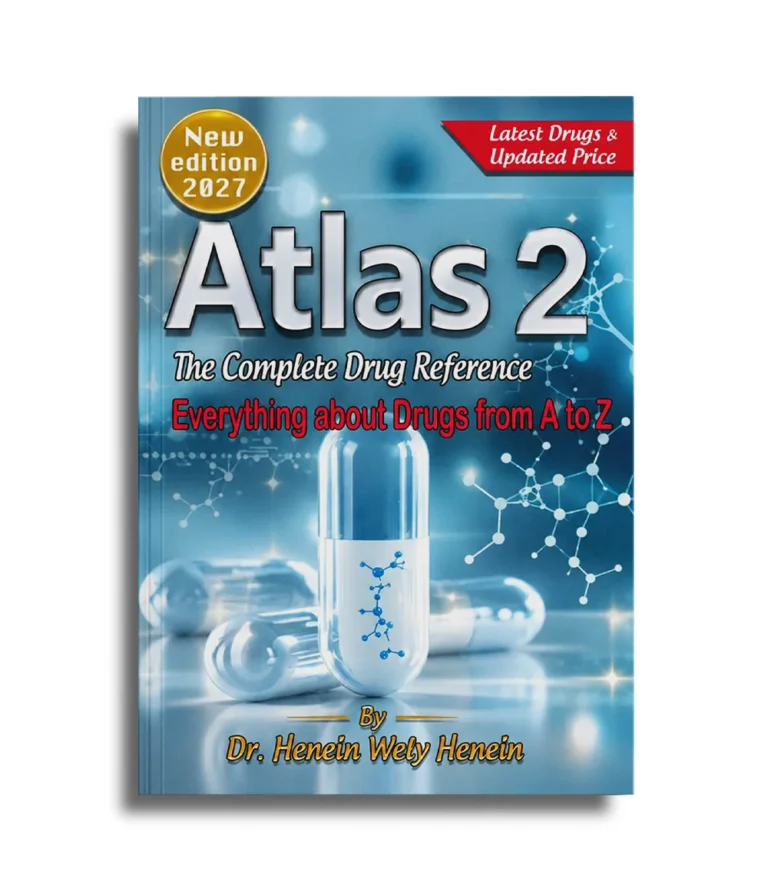 ATLAS 2 Everything About Drugs from A to Z book cover by Dr Henein Wely Henein