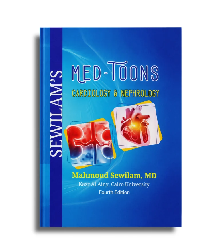 Med Toons Cardiology Nephrology illustrated book cover by Mahmoud Sewilam