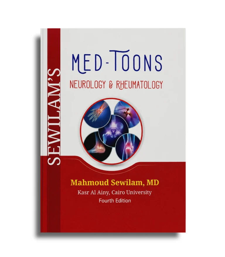 Med Toons Neurology Rheumatology illustrated book cover by Mahmoud Sewilam