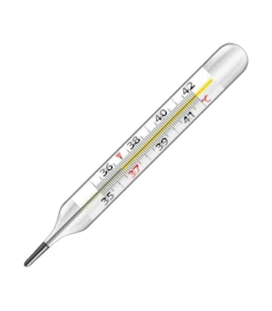 mercury thermometer with wide clinical Celsius and Fahrenheit scale