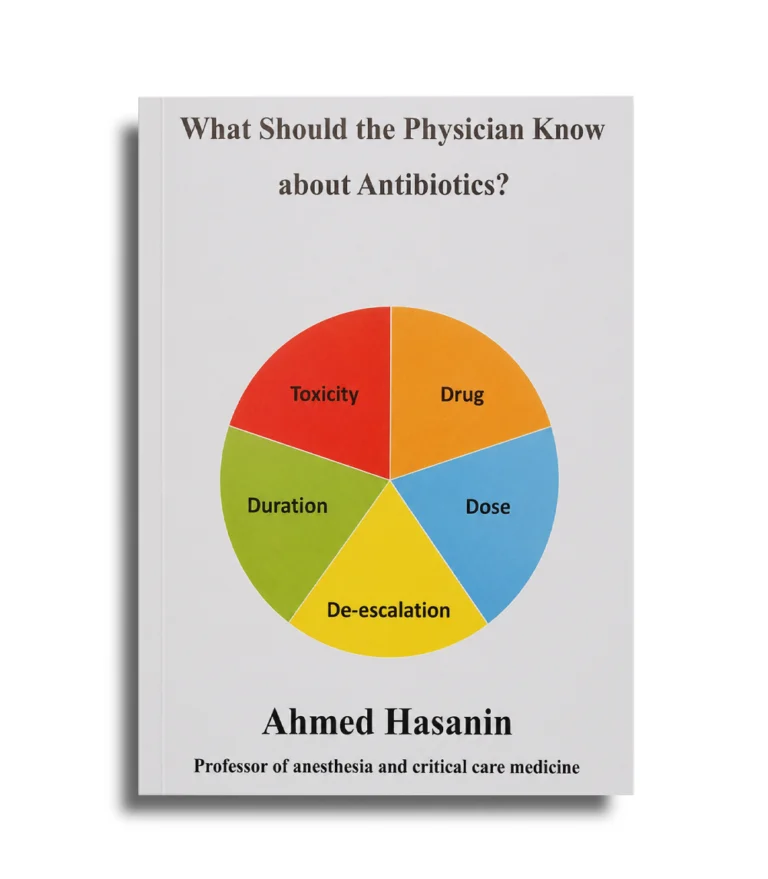 Ahmed Hasanin Antibiotics booklet cover: What Should the Physician Know About Antibiotics