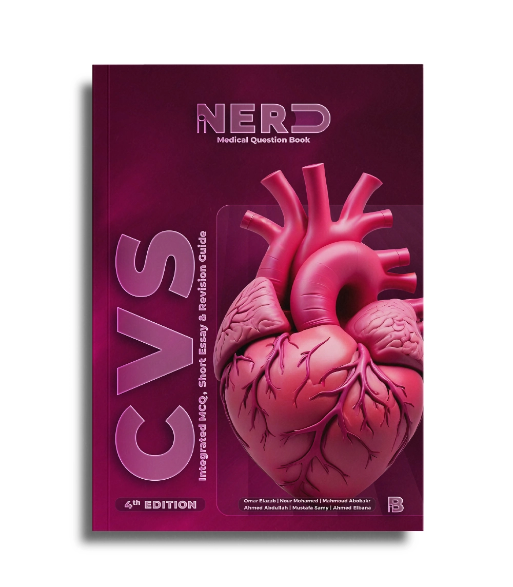 iNerd Cardiovascular System book cover iNerd CVS Module 2027 question bank cover, fourth edition